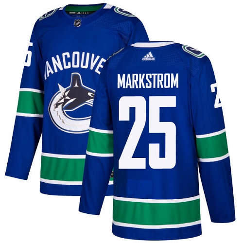 Adidas Men Vancouver Canucks #25 Jacob Markstrom Blue Home Authentic Stitched NHL Jersey